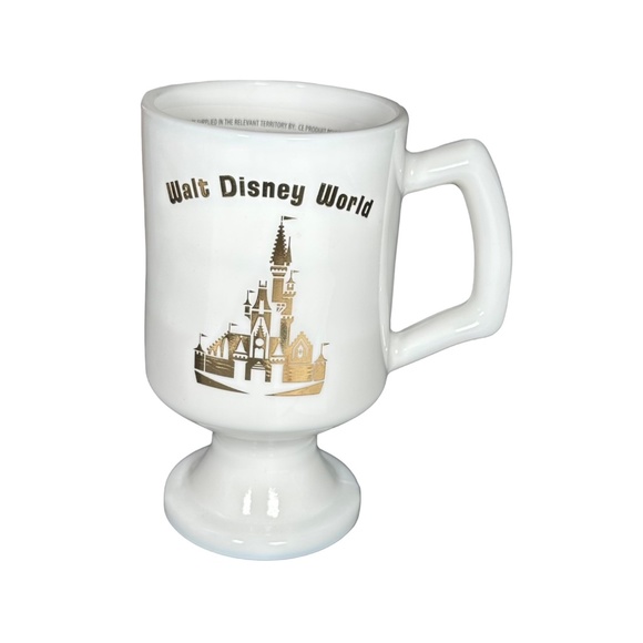 2021 Disney Parks Walt Disney World 50th White & Gold Castle Footed Coffee Mug - Picture 1 of 2